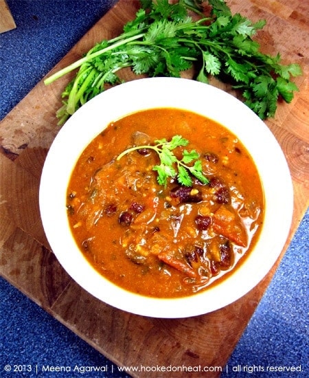 Recipe for Rajma taken from www.hookedonheat.com. Visit site for detailed recipe.