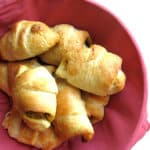 A basket of fresh baked Chicken Stuffed Crescent Rolls