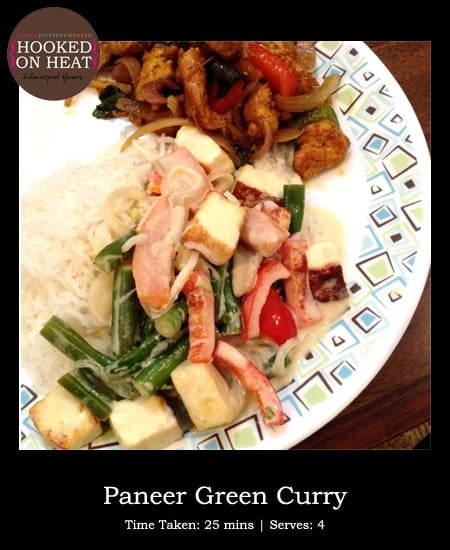 Recipe for Paneer Green Curry taken from www.hookedonheat.com