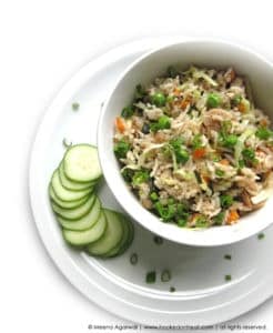 Recipe for Basil Fried Rice taken from www.hookedonheat.com. Visit site for detailed recipe.