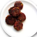 Recipe for Spinach & Beet Cutlets, taken from www.hookedonheat.com. Visit site for detailed recipe.