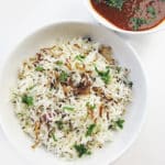 Recipe for Jeera Rice, taken from www.hookedonheat.com. Visit site for detailed recipe.