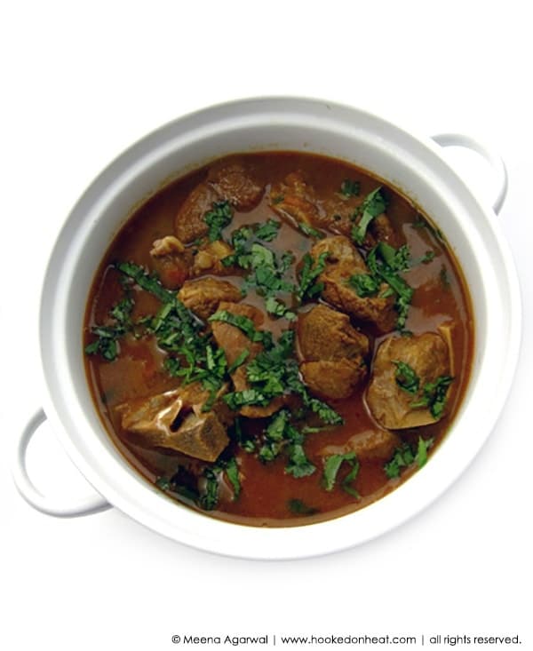 Recipe for Mutton Curry taken from www.hookedonheat.com. Visit site for detailed recipe.