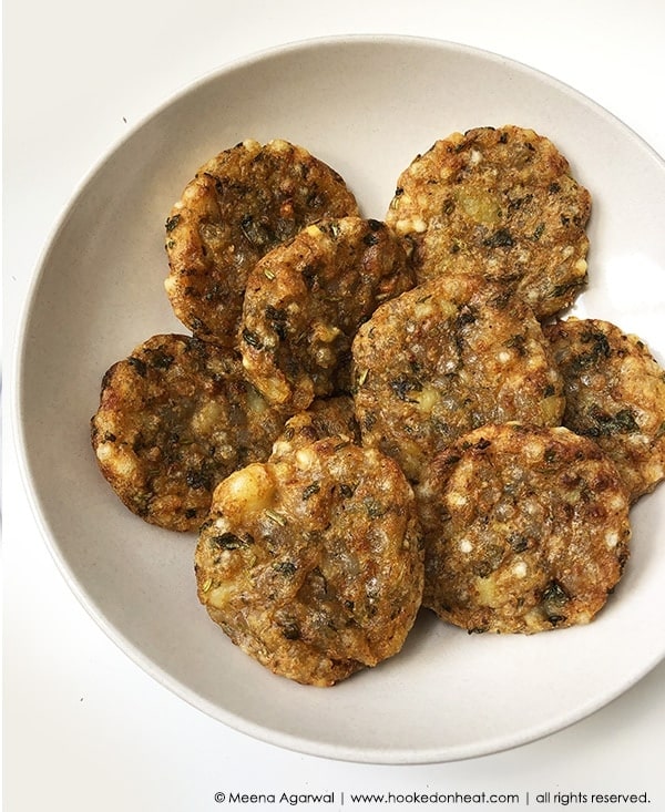 A platter of Sabudana Tikkis (Tapioca Cutlets)