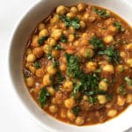 Recipe for Chana Masala (Chickpea Curry), taken from www.hookedonheat.com. Visit site for detailed recipe.