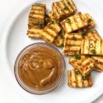 Recipe for Fried Tofu & Peanut Sauce taken from www.hookedonheat.com. Visit site for detailed recipe.