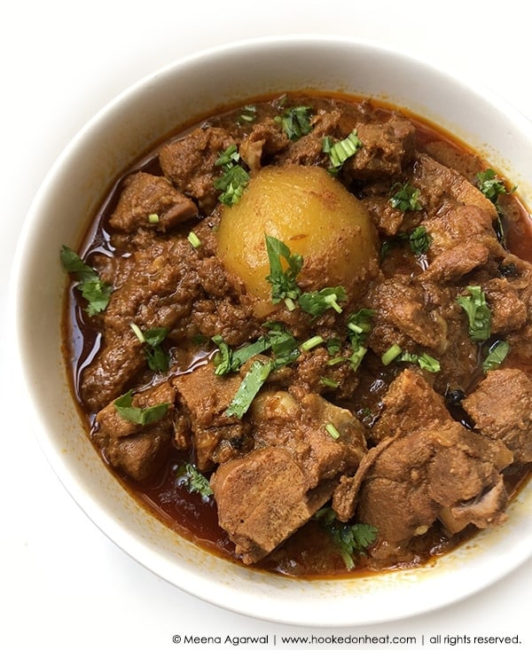 A bowl of Instant-Pot Lamb Curry with Potatoes