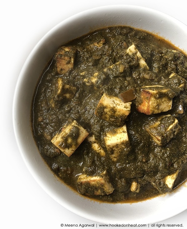 Recipe for Palak Paneer taken from www.hookedonheat.com. Visit site for detailed recipe.