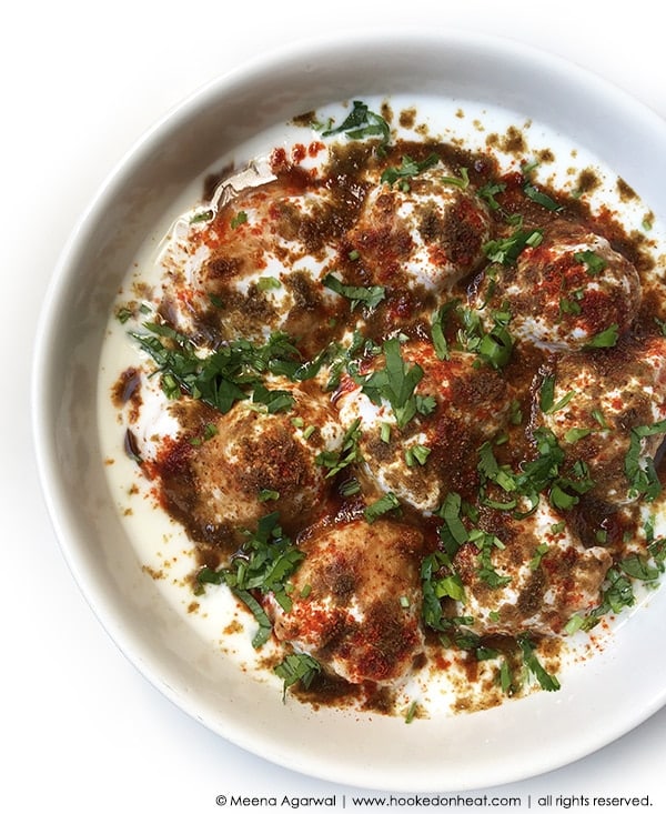 A bowl of Dahi Vadas (Dahi Bhalla)