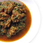 Recipe for Palak Gosht (Lamb & Spinach Curry) taken from www.hookedonheat.com. Visit site for detailed recipe.