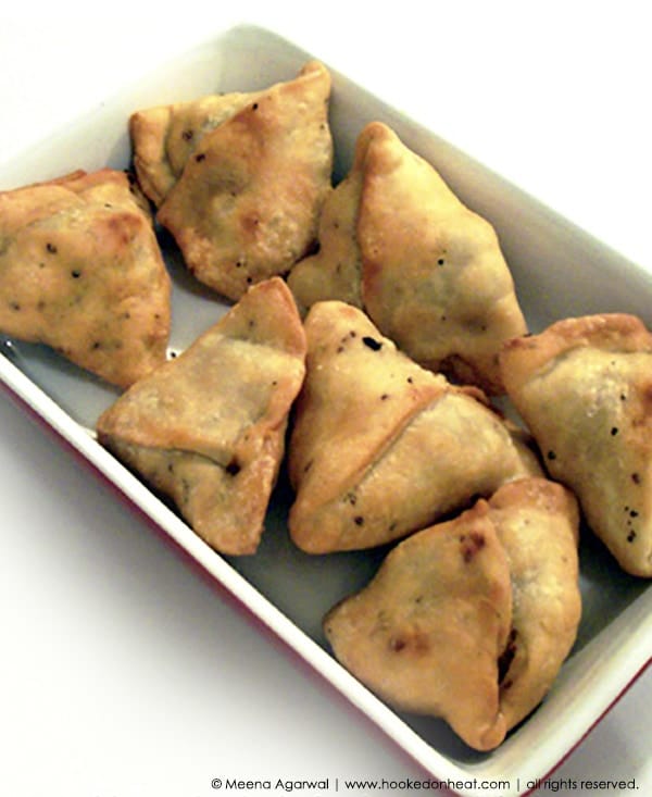 Recipe for Potato Samosas taken from www.hookedonheat.com. Visit site for detailed recipe.