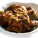 Recipe for Dahi Bhindi taken from www.hookedonheat.com. Visit site for detailed recipe.