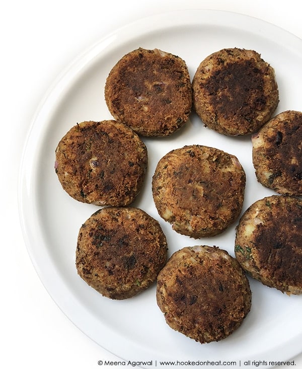 Recipe for Vegan Shami Kebabs taken from www.hookedonheat.com. Visit site for detailed recipe.