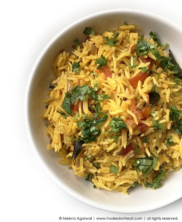 A bowl of Instant Pot Tomato Rice