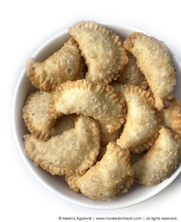 Gujiya (Sweet Coconut Stuffed Pastries)