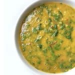 Recipe for Palak Dal (Lentils with Spinach) taken from www.hookedonheat.com. Visit site for detailed recipe.