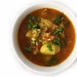 A bowl of Aloo Bhaji or Indian-style Potato Curry