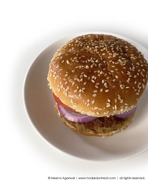 Aloo Tikki Burger (Vegan Potato Burger)