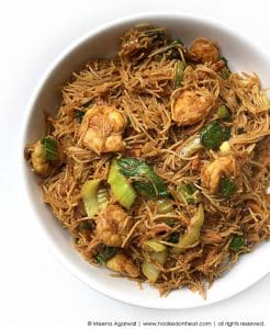 A bowl of Mee Hoon Goreng, or Malay-style Fried Vermicelli Noodles